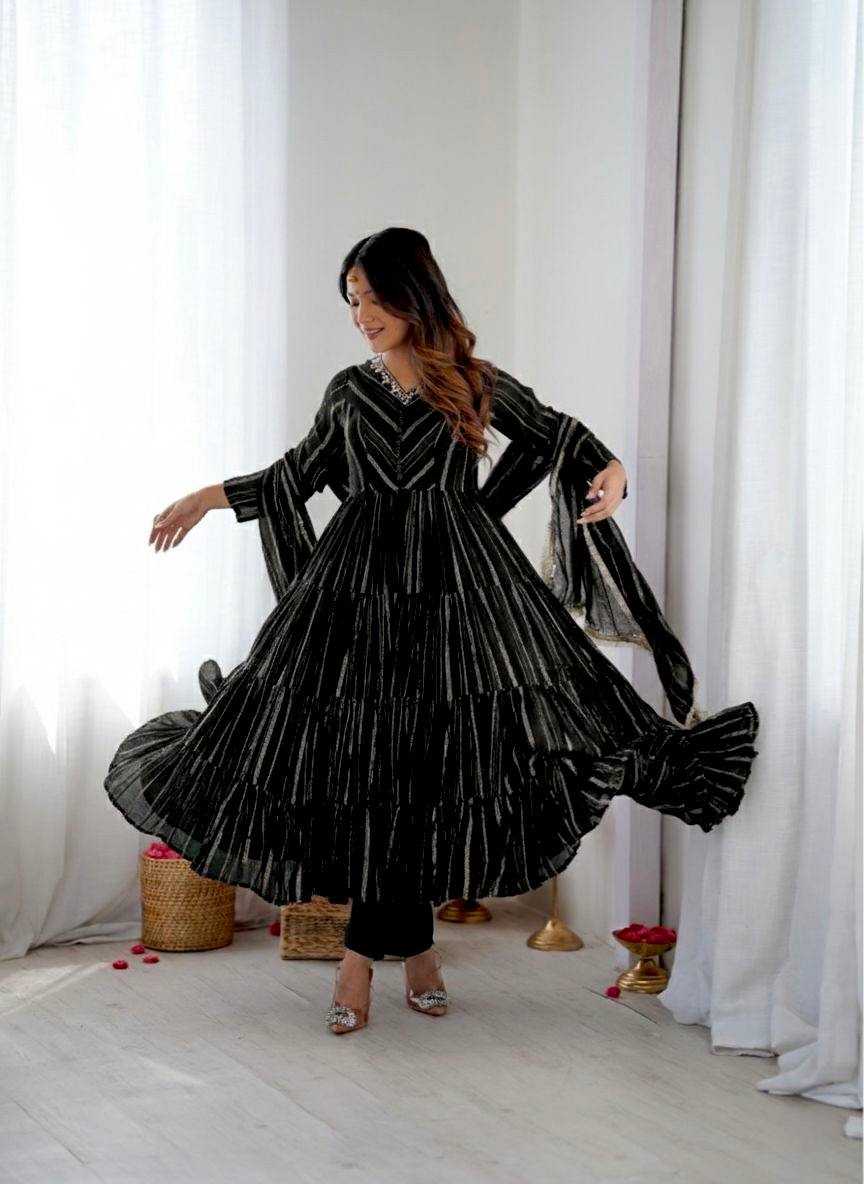 Ynf Chanderi Soft KESH499 5305 Gowns Wholesale Party Gowns Designer Gowns Ruffle Gowns Manufacturer- Kapda Export