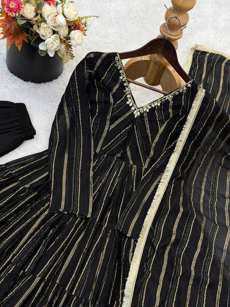 Ynf Chanderi Soft KESH499 5305 Gowns Wholesale Party Gowns Designer Gowns Ruffle Gowns Manufacturer- Kapda Export