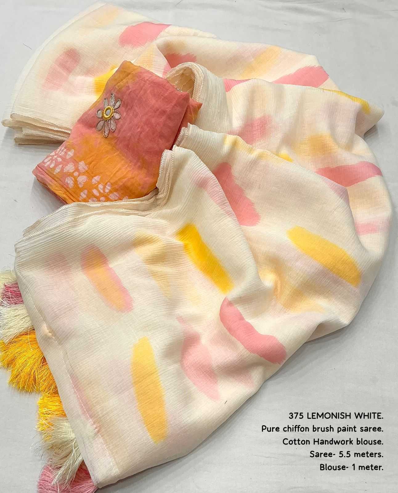 Ynf Chiffon KESH433 375 Sarees Wholesale Chanderi Sarees Chiffon Sarees Hand Work Sarees Manufacturer- Kapda Export