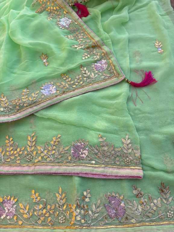 Ynf Chiffon KESH582 ASTIMA Sarees Wholesale Chiffon Sarees Embroidered Sarees Gota Work Saree Manufacturer- Kapda Export