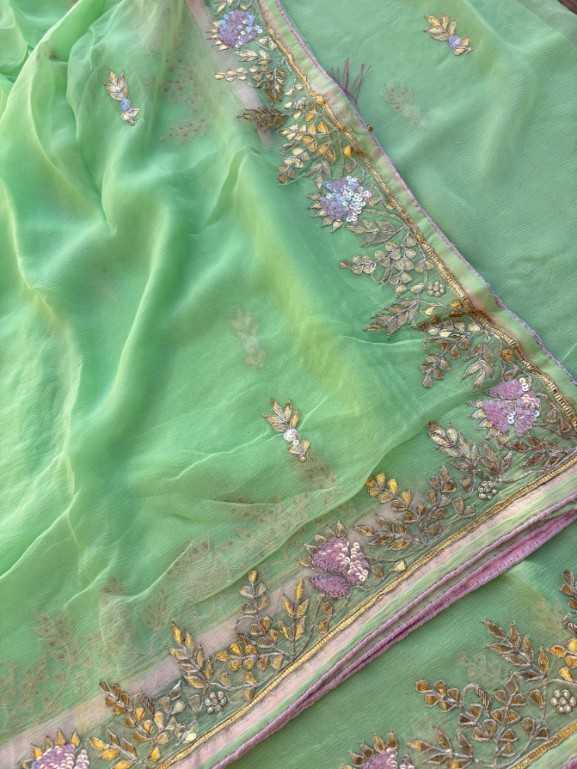 Ynf Chiffon KESH582 ASTIMA Sarees Wholesale Chiffon Sarees Embroidered Sarees Gota Work Saree Manufacturer- Kapda Export