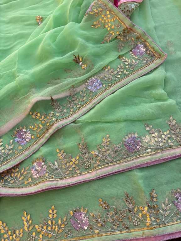 Ynf Chiffon KESH582 ASTIMA Sarees Wholesale Chiffon Sarees Embroidered Sarees Gota Work Saree Manufacturer- Kapda Export