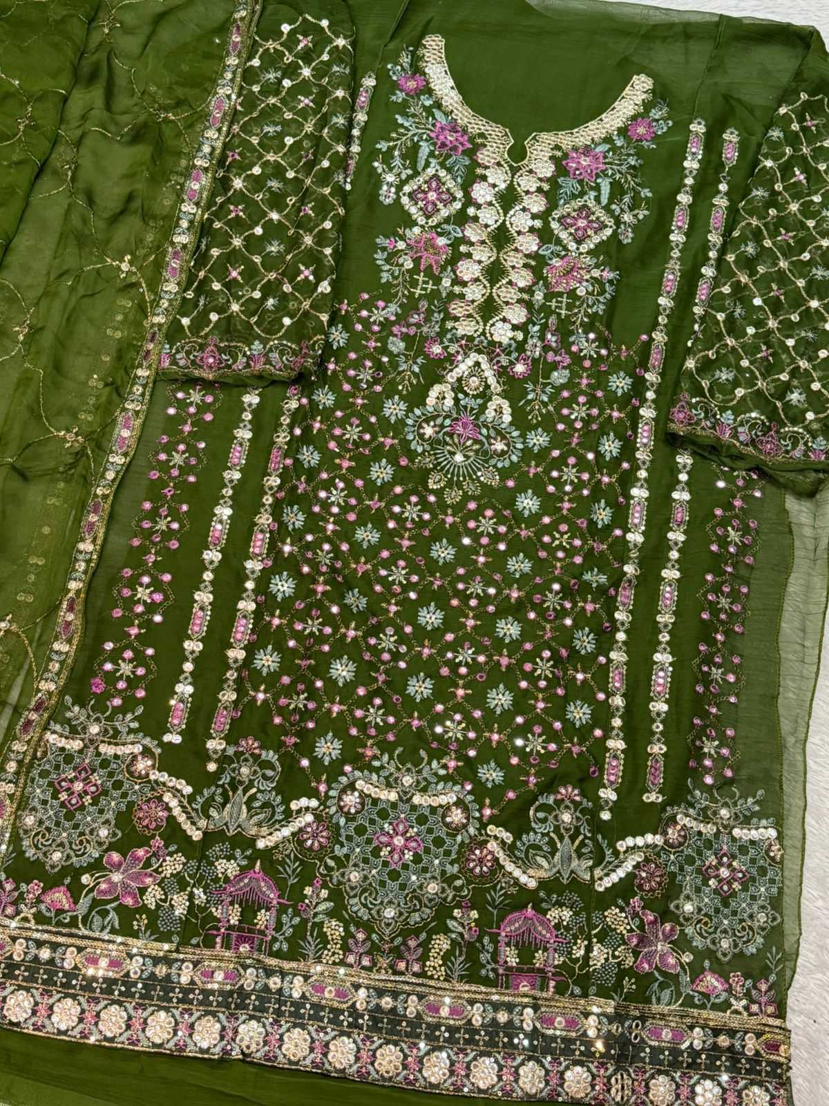 Ynf Chiffon KESH677 DINTING Suits & Dresses Wholesale Embroidery Suits Palazzo Suit Semi-Stitched Suits Manufacturer- Kapda Export