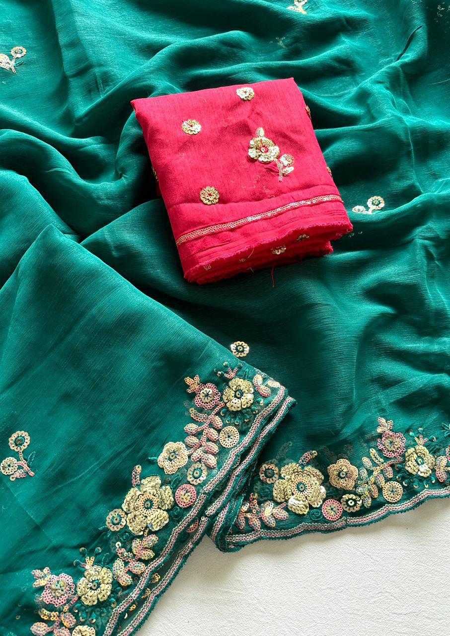 Ynf Chiffon KESH681 MASA Sarees Wholesale Sequence Sarees Chiffon Sarees Embroidered Sarees Manufacturer- Kapda Export