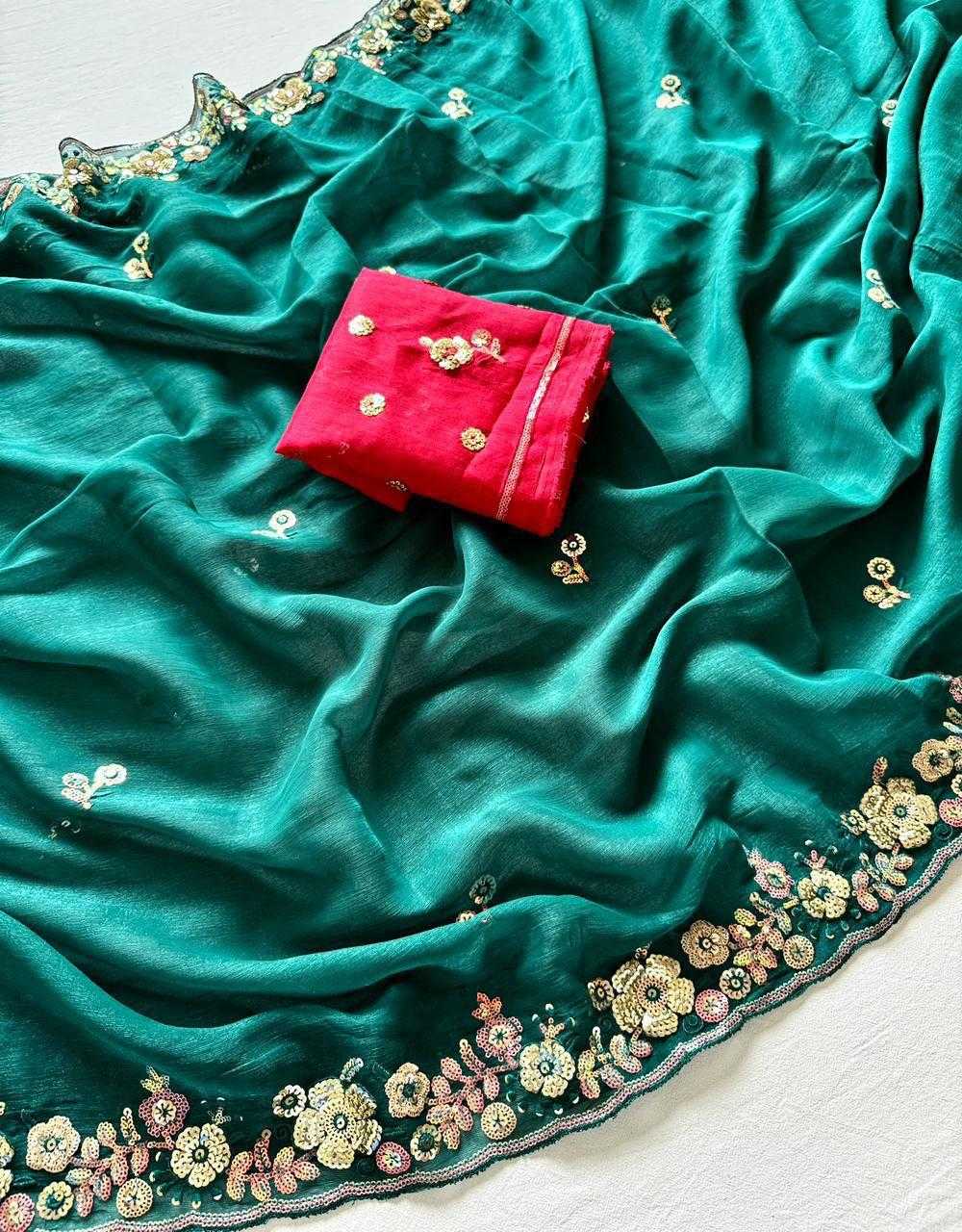 Ynf Chiffon KESH681 MASA Sarees Wholesale Sequence Sarees Chiffon Sarees Embroidered Sarees Manufacturer- Kapda Export