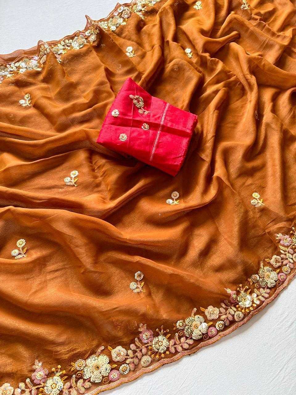 Ynf Chiffon KESH681 MASA Sarees Wholesale Sequence Sarees Chiffon Sarees Embroidered Sarees Manufacturer- Kapda Export