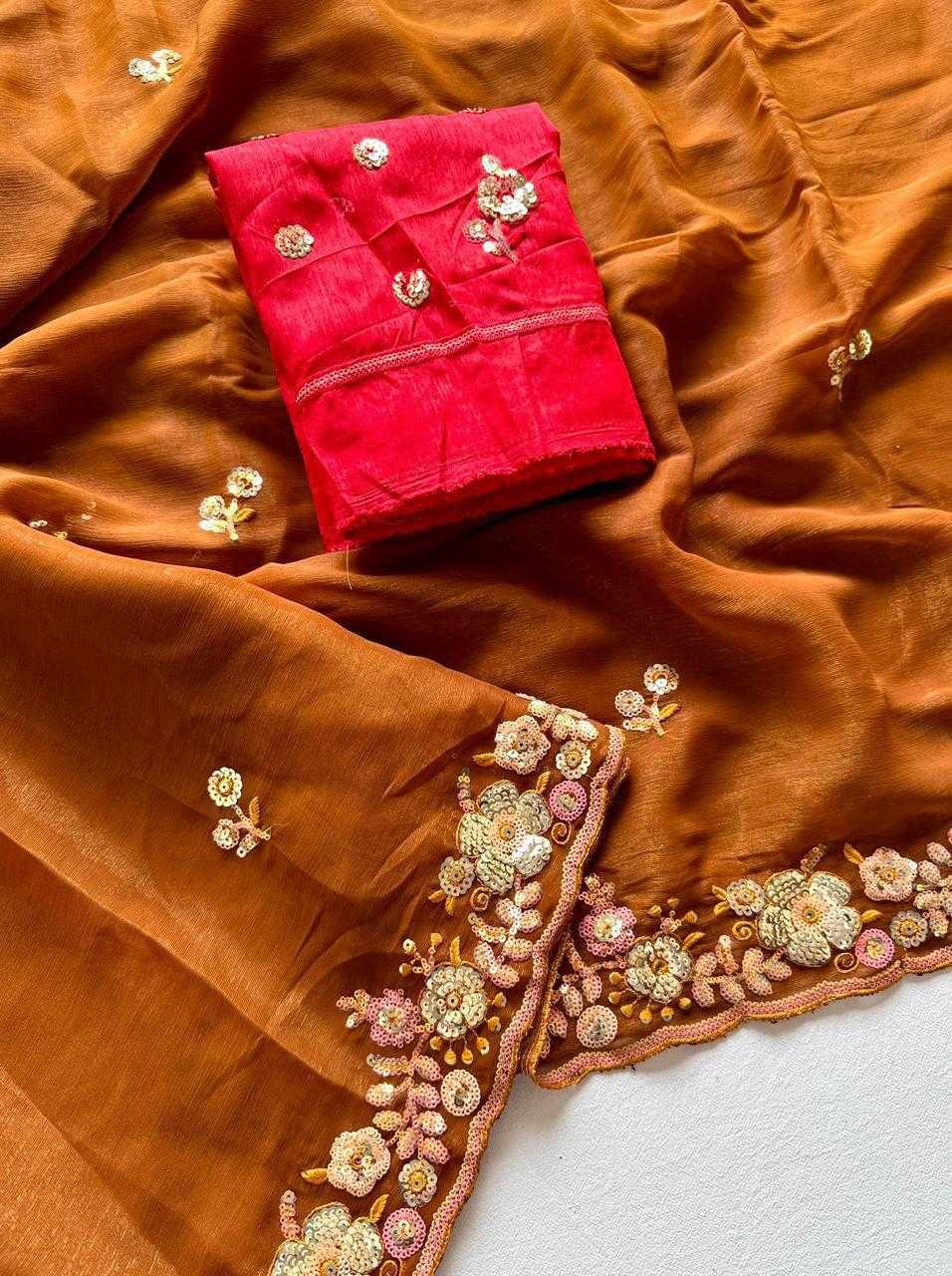 Ynf Chiffon KESH681 MASA Sarees Wholesale Sequence Sarees Chiffon Sarees Embroidered Sarees Manufacturer- Kapda Export
