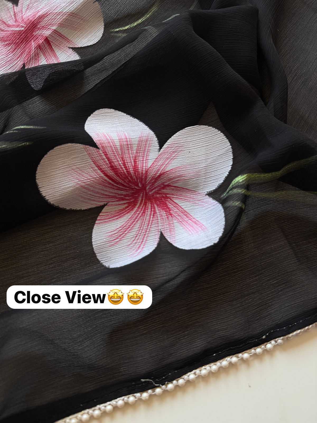 Ynf Chiffon KESH681 MOTIBLACK Sarees Wholesale Designer Sarees Printed Sarees Chiffon Sarees Manufacturer- Kapda Export