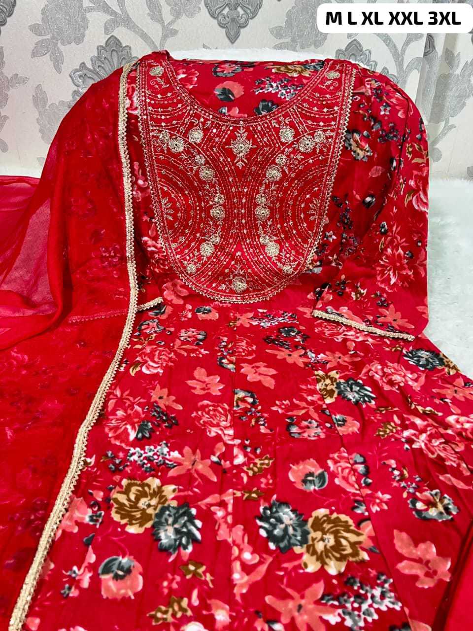 Ynf Chiffon KESH684 Chiffon Kurti Wholesale Designer Kurtis Anarkali Kurtis Embroidered Kurtis Manufacturer- Kapda Export