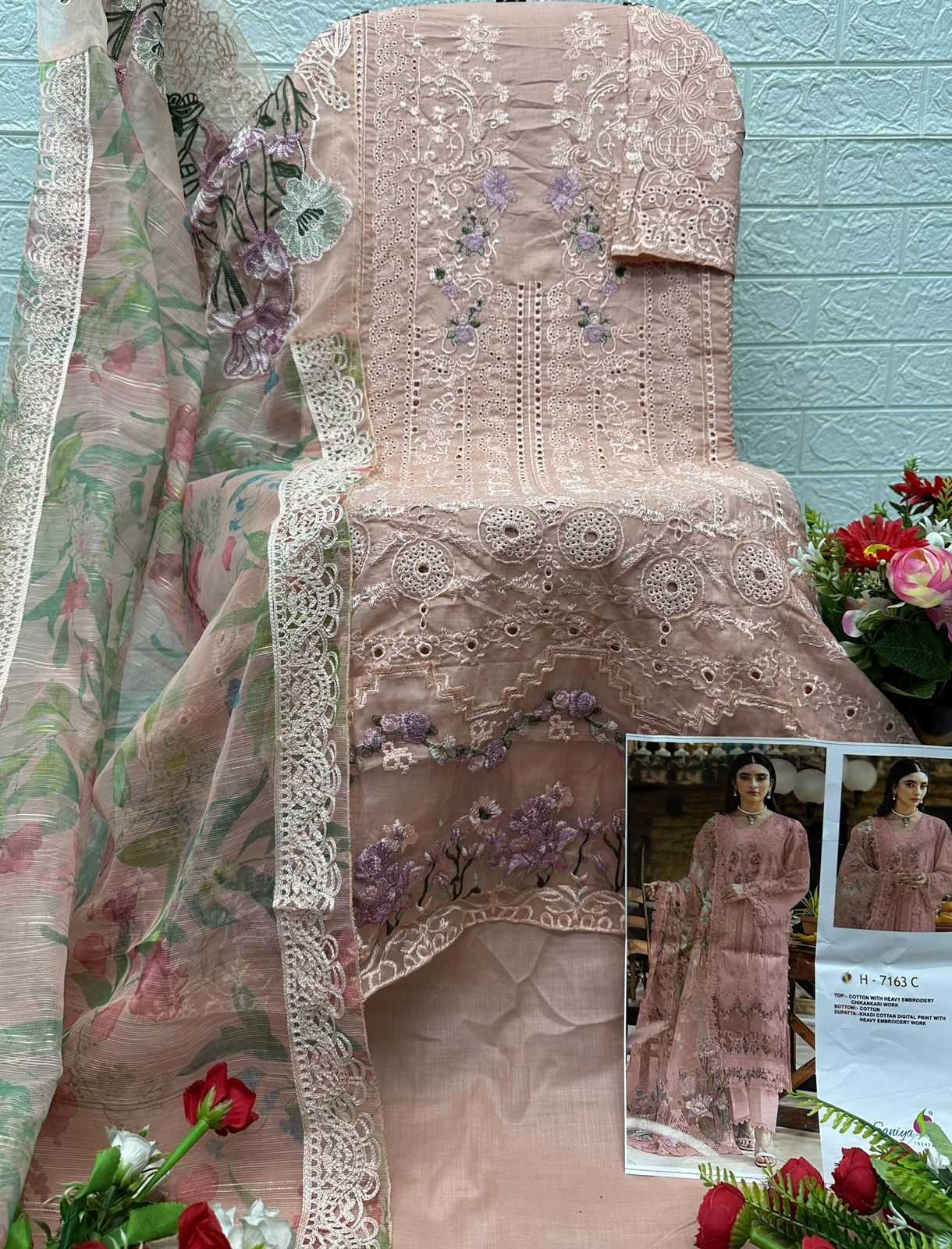 Ynf Chikan KESH677 SANIYA ELAF 7163 Kurti Wholesale Ethnic Kurtis Long Kurtis Party Wear Kurtis Manufacturer- Kapda Export