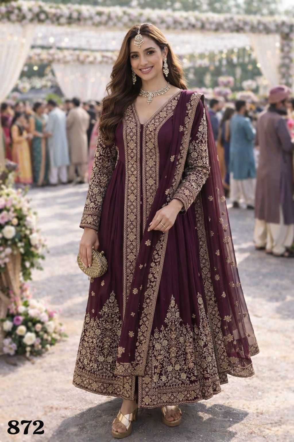 Ynf Chinon KESH481 SUHANI Suits & Dresses Wholesale Party wear suits Wedding Suits Embroidered Suits Manufacturer- Kapda Export