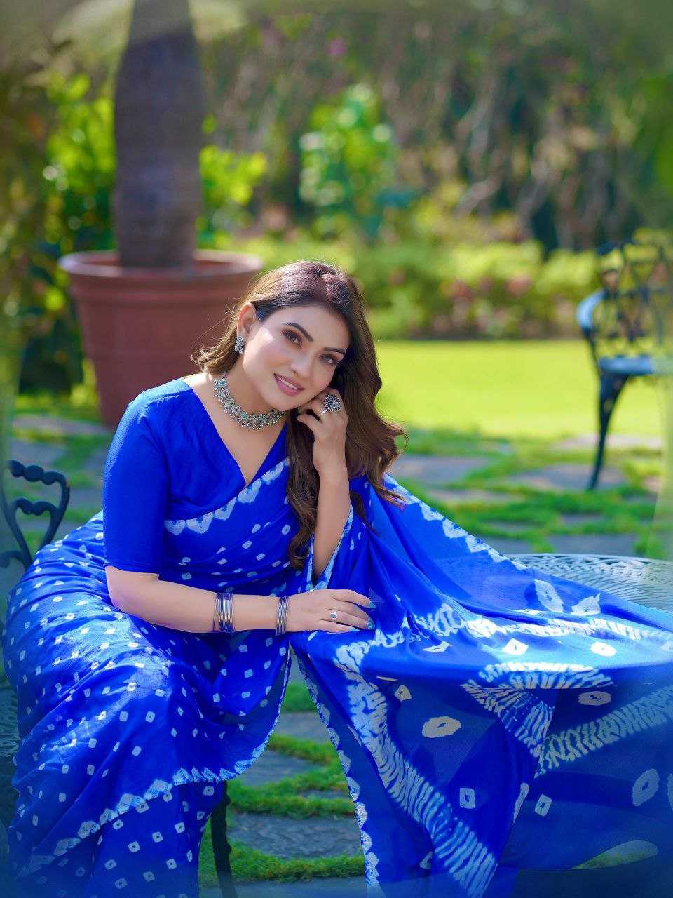 Ynf Chinon KESH601 ALISHA Sarees Wholesale Party Wear Sarees Indian Sarees Bandhani Sarees Manufacturer- Kapda Export