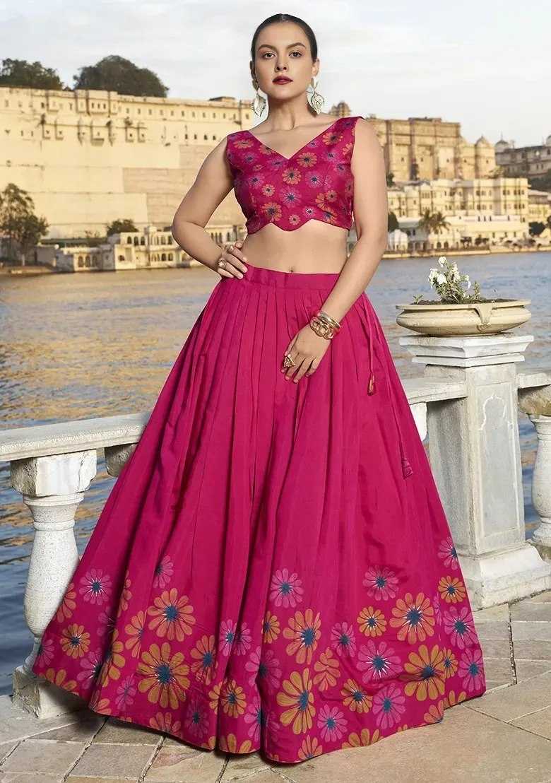 Ynf Chinon KESH643 1010365 Lehengas Wholesale Traditional Lehenga Printed Lehenga Floral Lehenga Manufacturer- Kapda Export