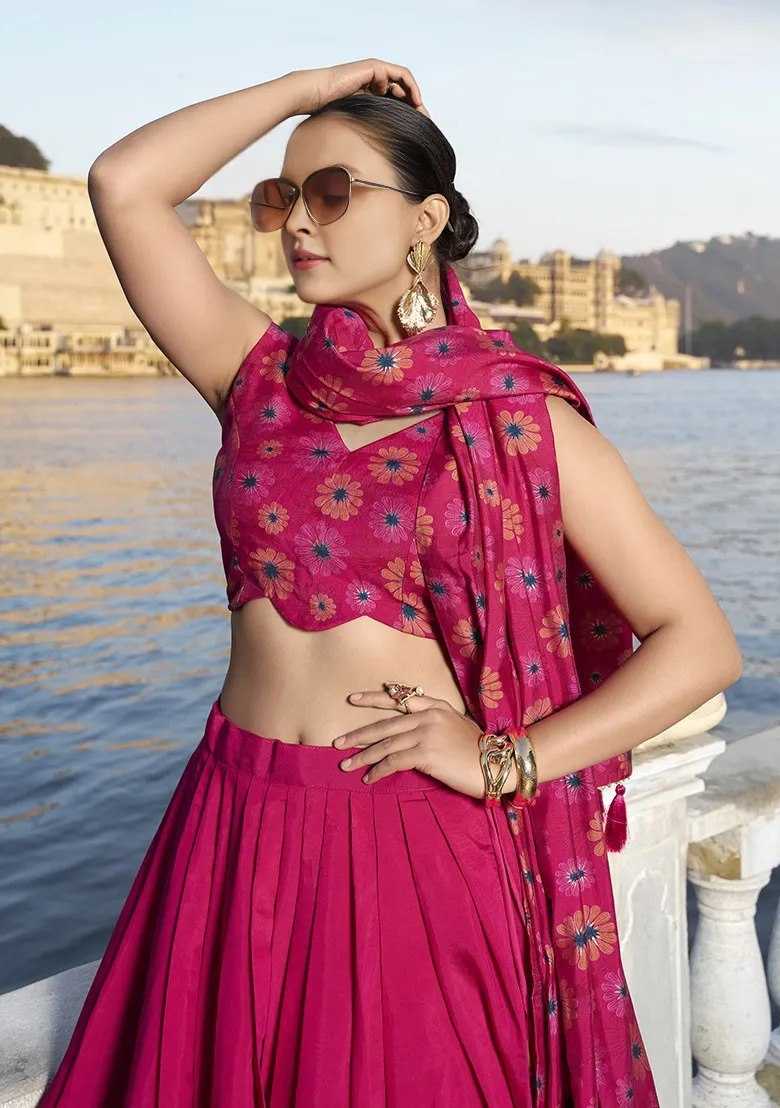 Ynf Chinon KESH643 1010365 Lehengas Wholesale Traditional Lehenga Printed Lehenga Floral Lehenga Manufacturer- Kapda Export