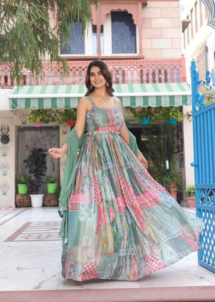 Ynf Chinon KESH730 Umbrella Flair Suits & Dresses Western Wears Festive Collections Wholesale Palazzo Suit Party wear suits Maxi Dresses Manufacturer- Kapda Export