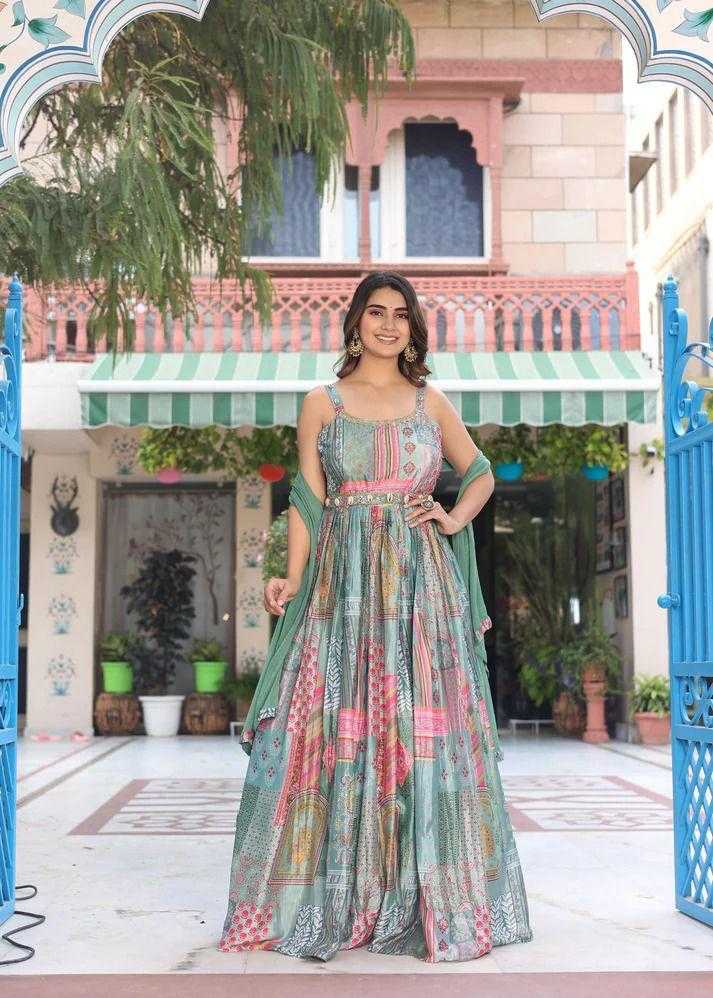 Ynf Chinon KESH730 Umbrella Flair Suits & Dresses Western Wears Festive Collections Wholesale Palazzo Suit Party wear suits Maxi Dresses Manufacturer- Kapda Export