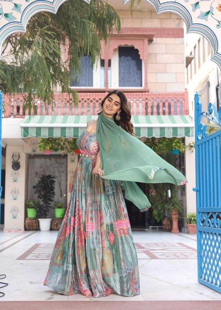 Ynf Chinon KESH730 Umbrella Flair Suits & Dresses Western Wears Festive Collections Wholesale Palazzo Suit Party wear suits Maxi Dresses Manufacturer- Kapda Export