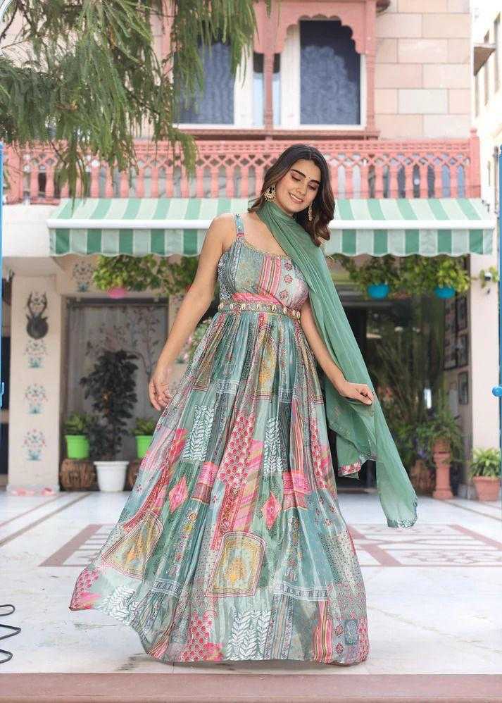 Ynf Chinon KESH730 Umbrella Flair Suits & Dresses Western Wears Festive Collections Wholesale Palazzo Suit Party wear suits Maxi Dresses Manufacturer- Kapda Export