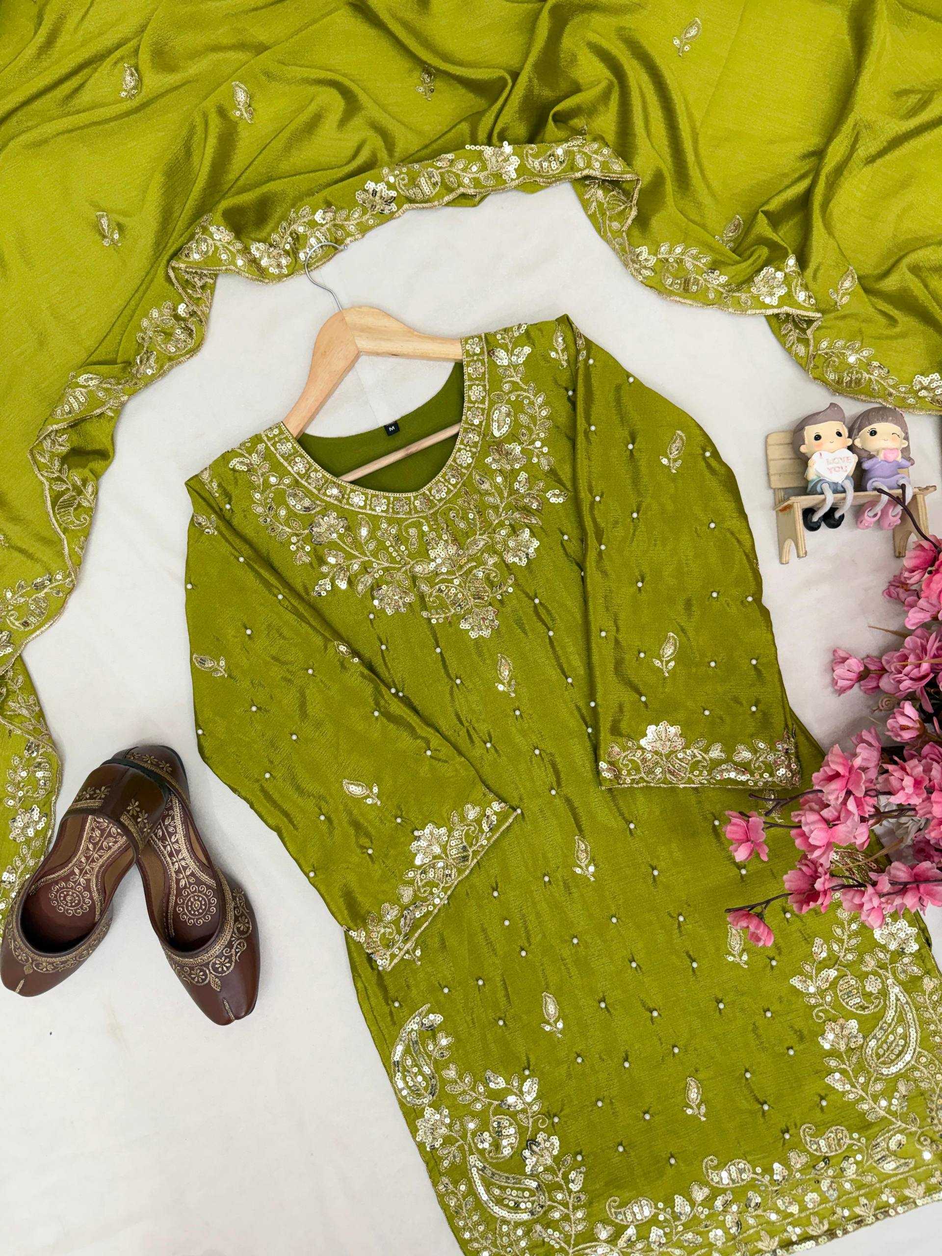 Ynf Chinon Silk KESH492 1455 Kurti Wholesale Ethnic Kurtis Embroidered Kurtis Kurti With Palazzo Manufacturer- Kapda Export