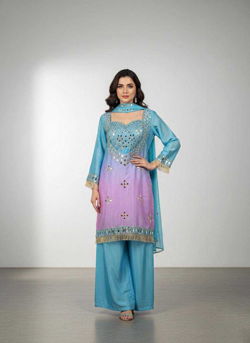 Ynf Chinon Silk KESH512 1827 Suits & Dresses Festive Collections Wholesale Palazzo Suit Embroidered Dresses Silk Dresses Manufacturer- Kapda Export