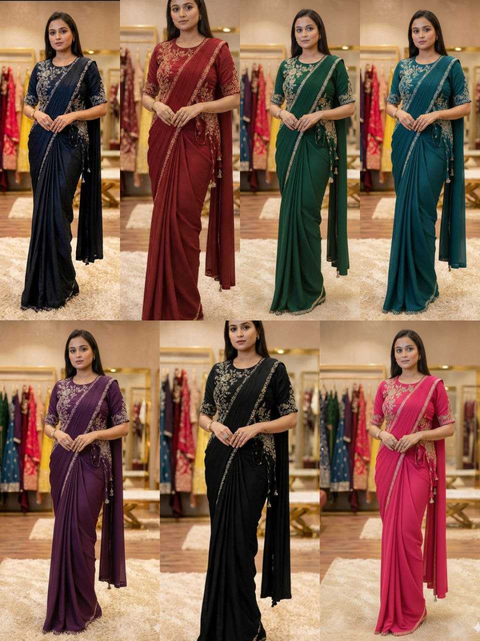 Ynf Chinon Silk KESH516 9314 Sarees Silk Sarees Wholesale Designer Sarees Ready To Wear Sarees Modern Sarees Manufacturer- Kapda Export