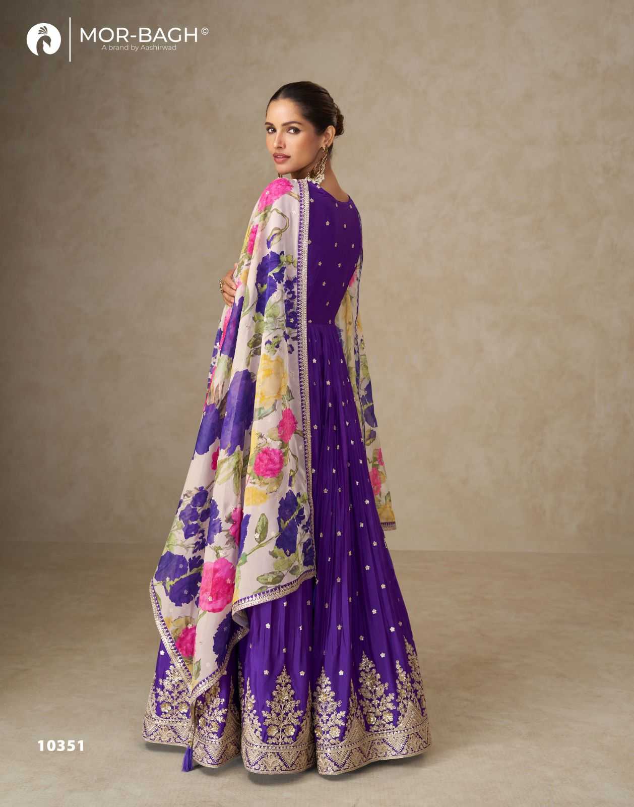 Ynf Chinon Silk KESH530 AASHIRWAD ANMOL Suits & Dresses Wholesale Designer dresses Printed Dresses Embroidered Dresses Manufacturer- Kapda Export