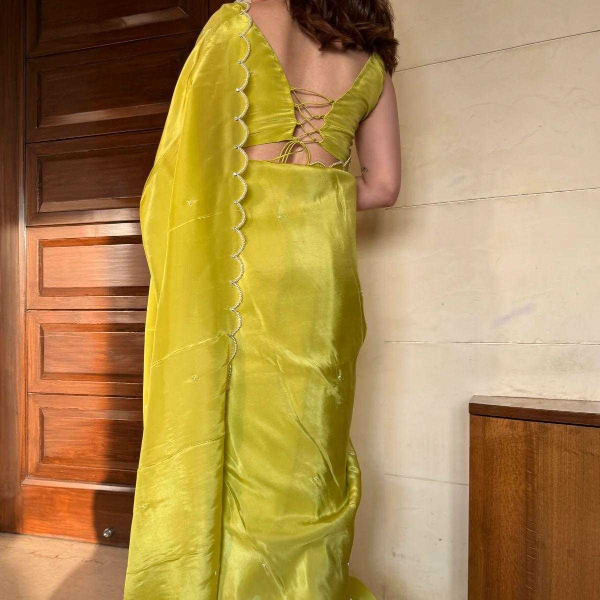 Ynf Chinon Silk KESH606 sc-373 Sarees Wholesale Party Wear Sarees Fancy Sarees Modern Sarees Manufacturer- Kapda Export
