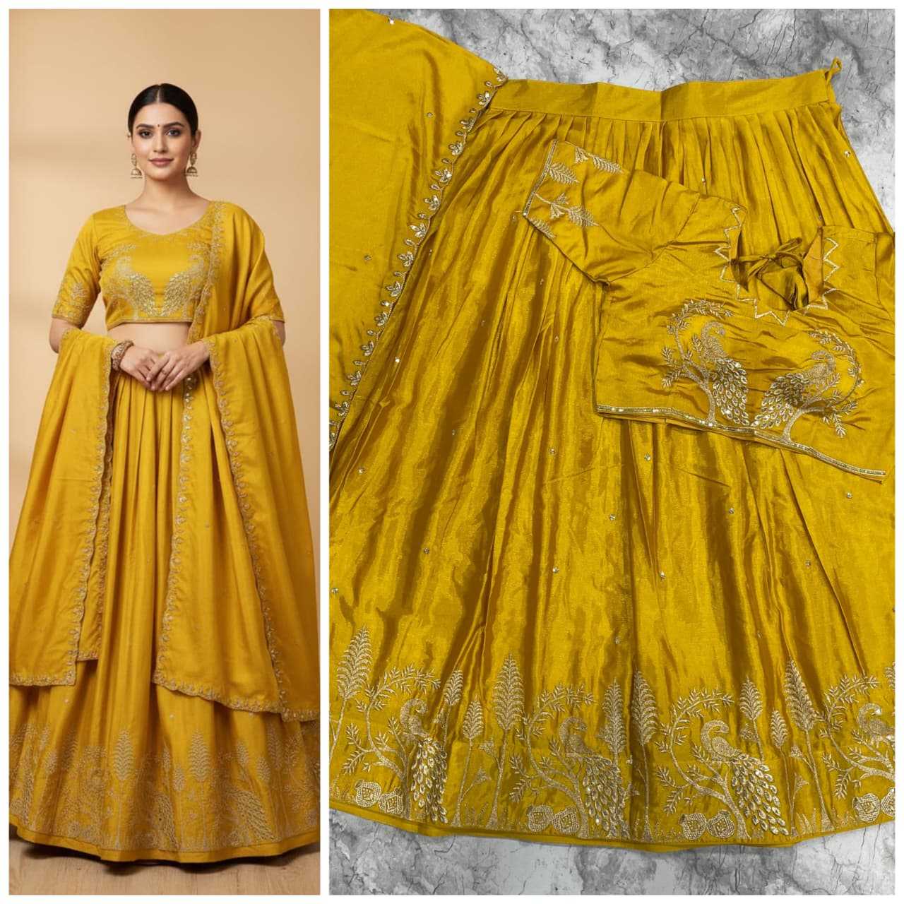 Ynf Chinon Silk KESH723 ASIF Lehengas Wholesale Fancy Lehenga Wedding Lehenga Embroidered Lehenga Manufacturer- Kapda Export