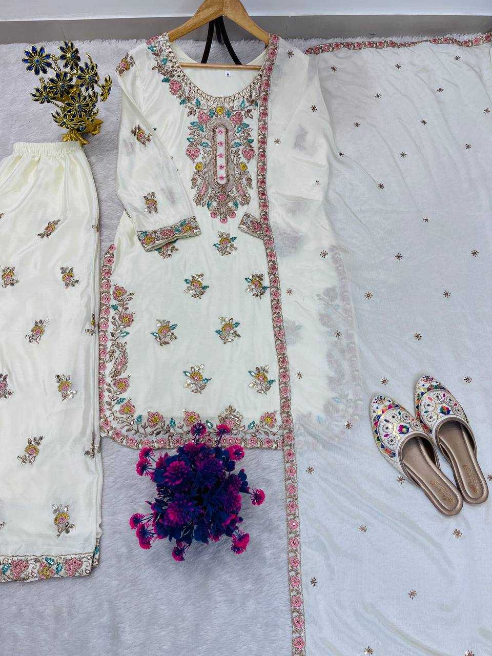 Ynf Chinon Silk RIN212 7101 Suits & Dresses Wholesale Palazzo Suit Wedding Suits Embroidered Suits Manufacturer- Kapda Export