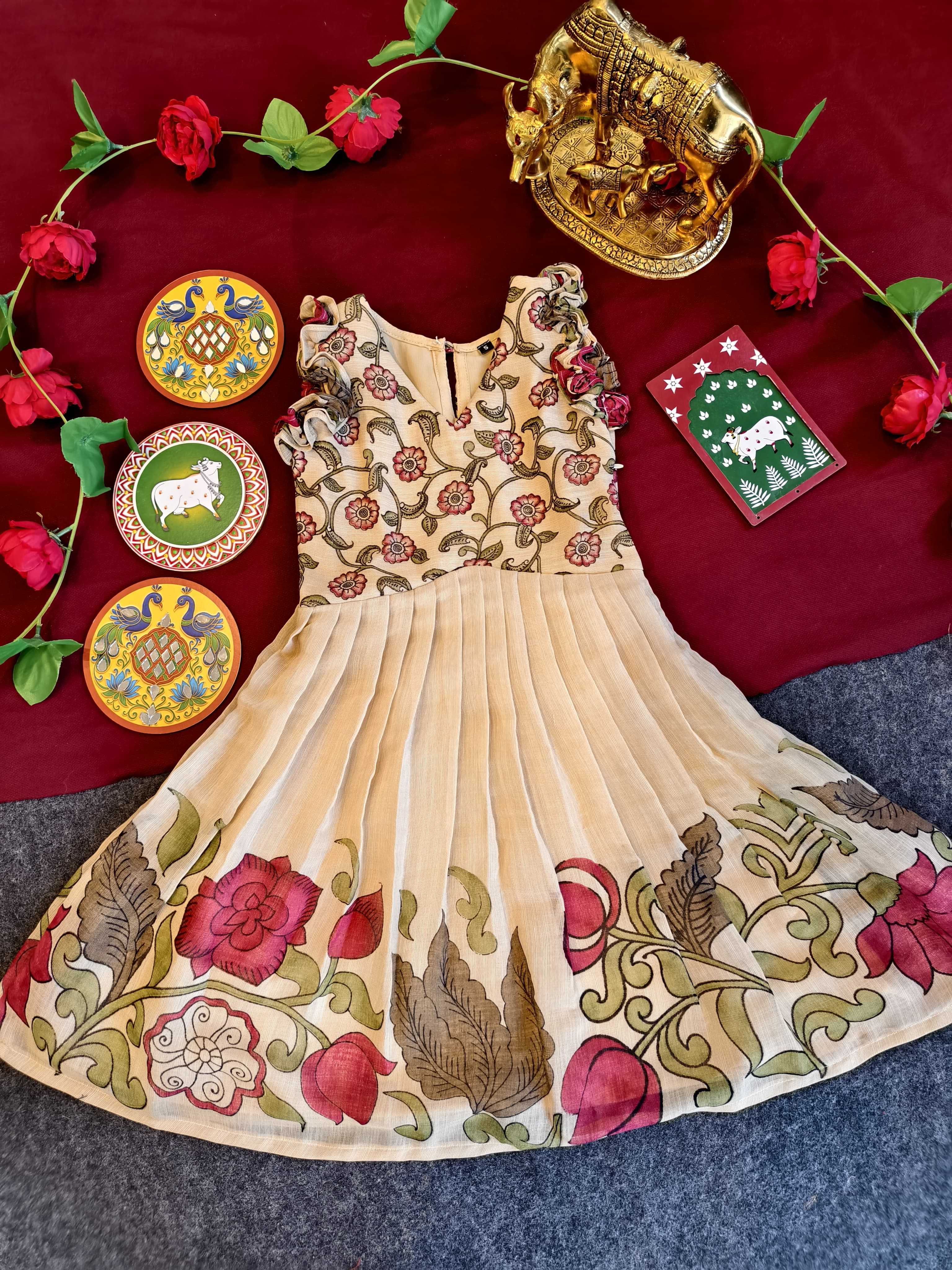 Ynf Cotton KESH249 2134 Kids Wear Wholesale Kids Gown Kids Ethnic Gowns Manufacturer- Kapda Export