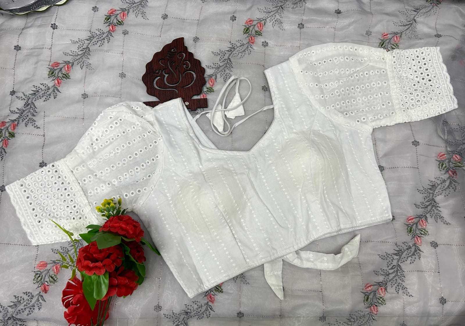 Ynf Cotton KESH356 hakuba Readymade Blouses Wholesale V-Neck Blouses Designer Blouse Cotton Blouse Manufacturer- Kapda Export