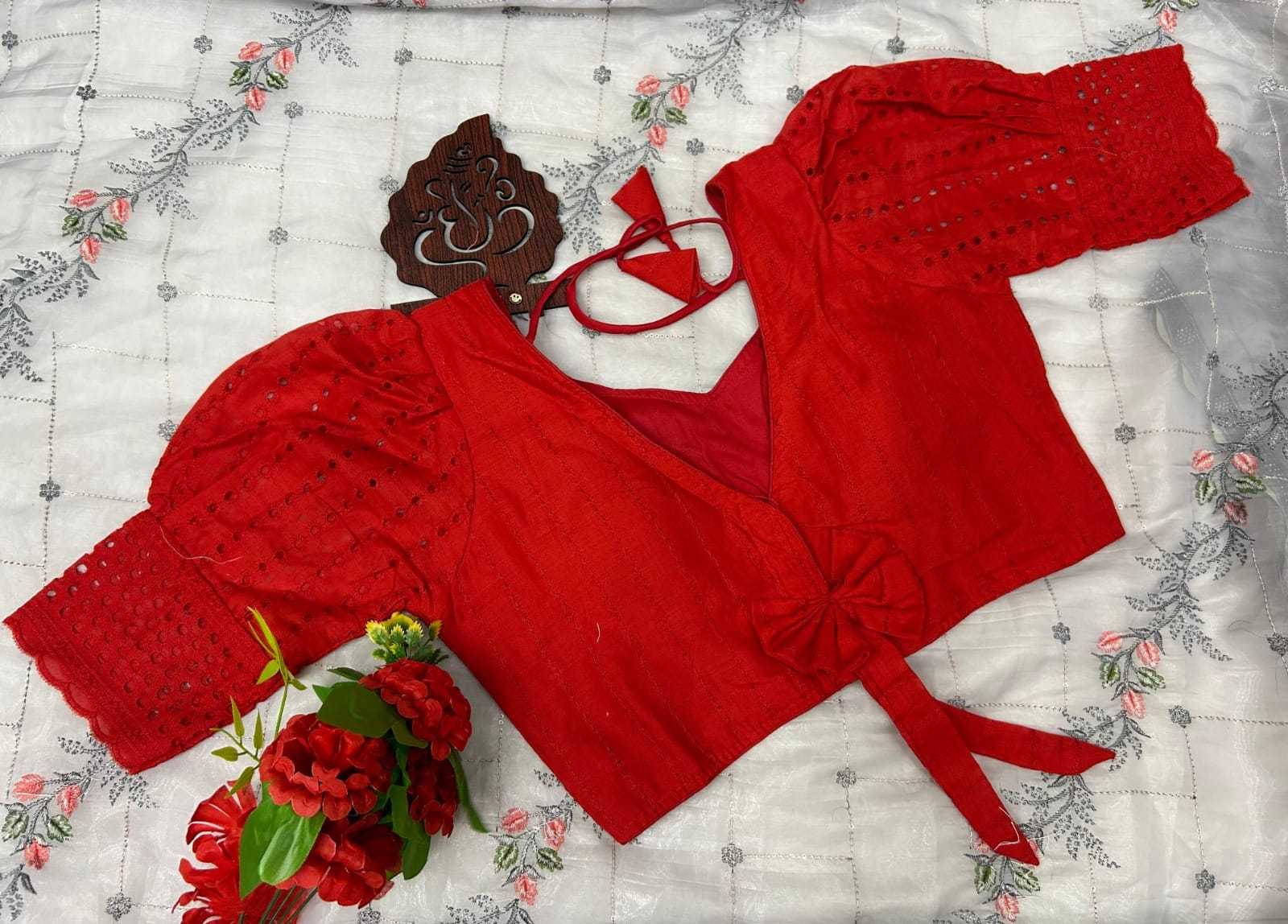 Ynf Cotton KESH356 hakuba Readymade Blouses Wholesale V-Neck Blouses Designer Blouse Cotton Blouse Manufacturer- Kapda Export