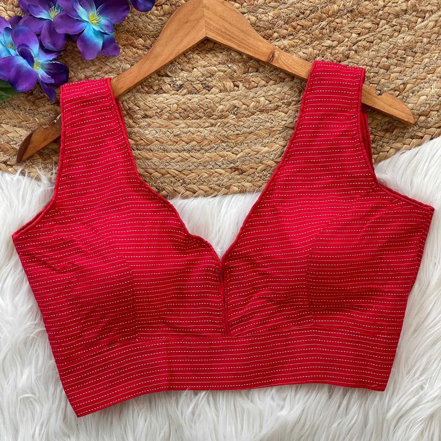 Ynf Cotton KESH411 Katha Readymade Blouses Wholesale V-Neck Blouses Designer Blouse Cotton Blouse Manufacturer- Kapda Export