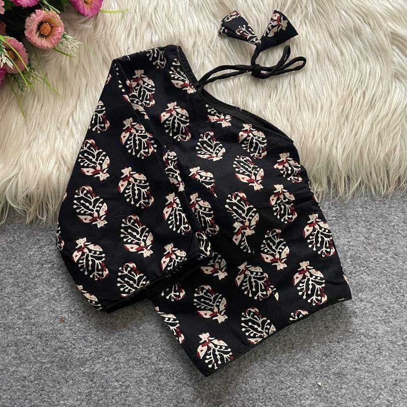 Ynf Cotton KESH426 Ajrakh 18 Readymade Blouses Wholesale V-Neck Blouses Designer Blouse Cotton Blouse Manufacturer- Kapda Export