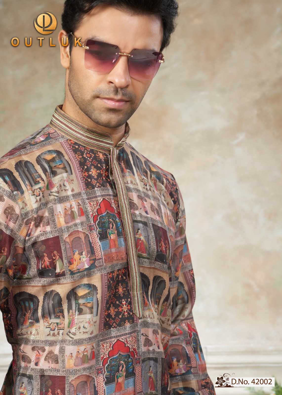 Ynf Cotton KESH530 Outluk Wedding 42 Mens Wear Wholesale Mens Kurtas Men Kurta Pajama Mens Printed Shirts Manufacturer- Kapda Export