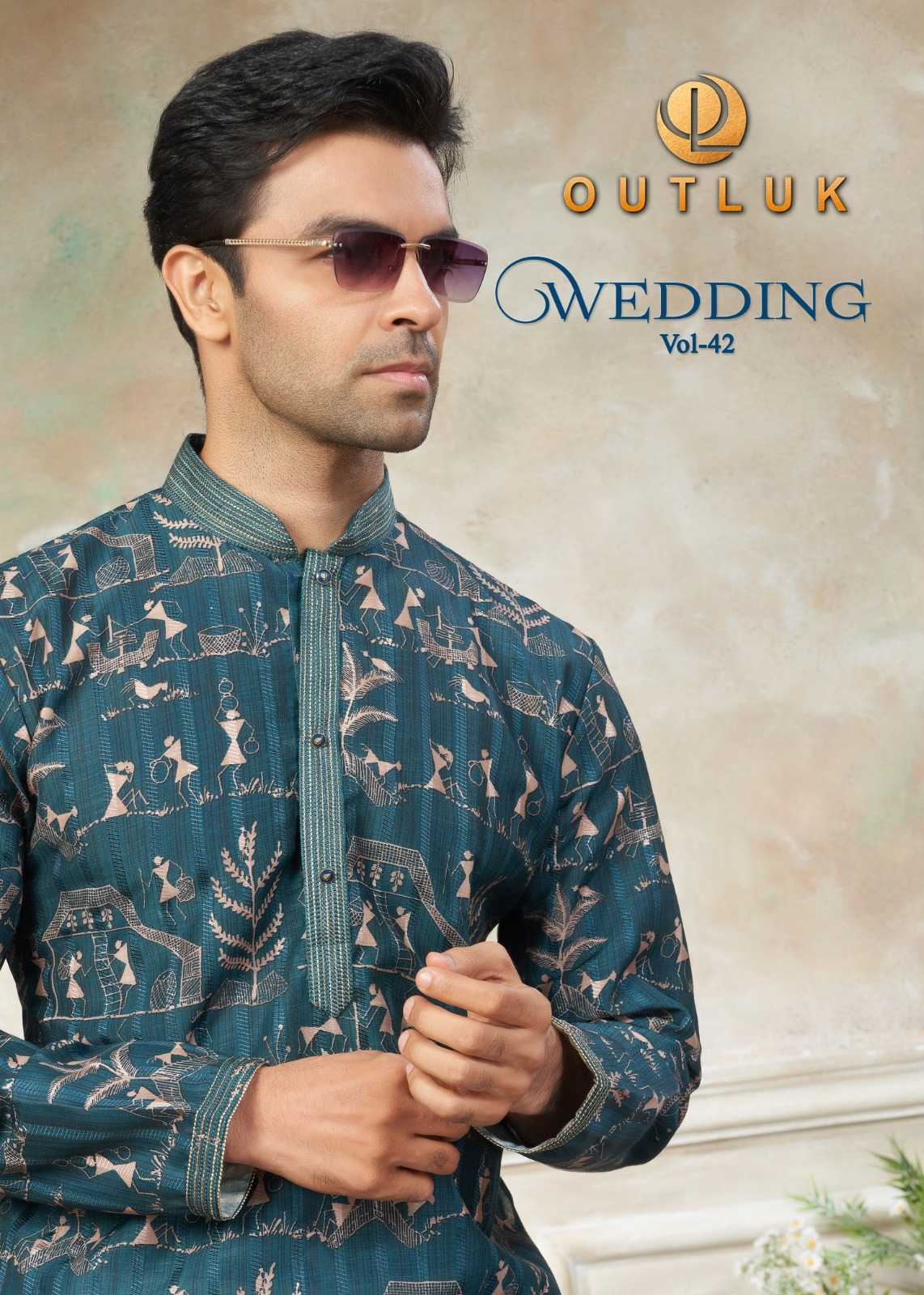 Ynf Cotton KESH530 Outluk Wedding 42 Mens Wear Wholesale Mens Kurtas Men Kurta Pajama Mens Printed Shirts Manufacturer- Kapda Export