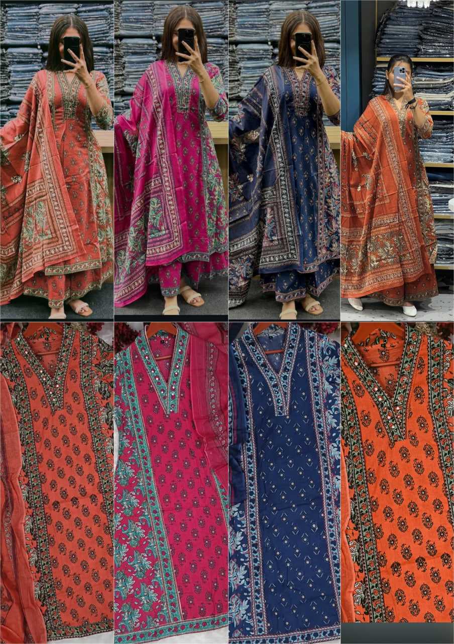 Ynf Cotton KESH536 102 Suits & Dresses Festive Collections Wholesale Cotton Suits Anarkali Suits Party wear suits Manufacturer- Kapda Export