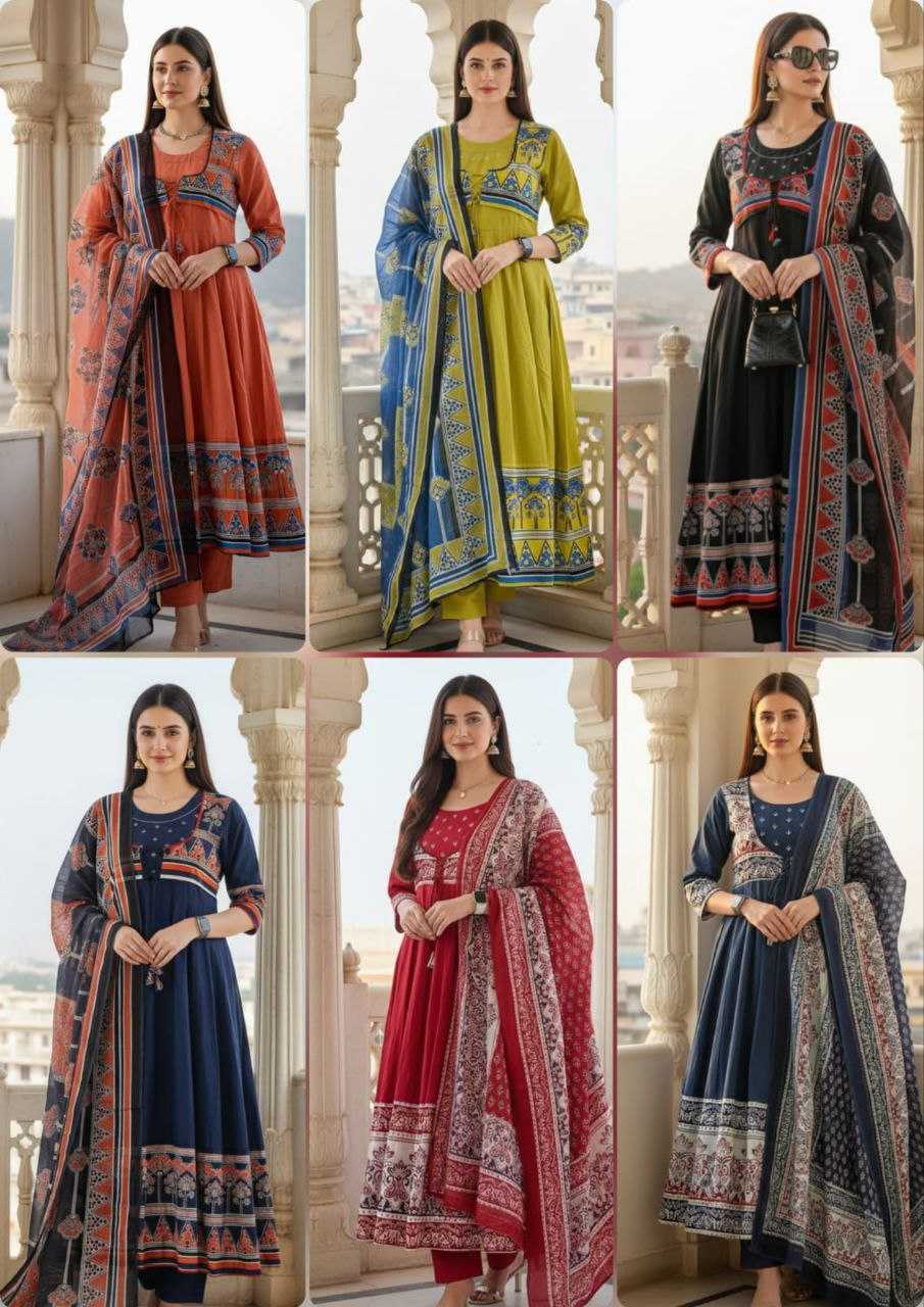 Ynf Cotton KESH536 festive Kurti Wholesale Festive Kurtis Anarkali Kurtis Embroidered Kurtis Manufacturer- Kapda Export