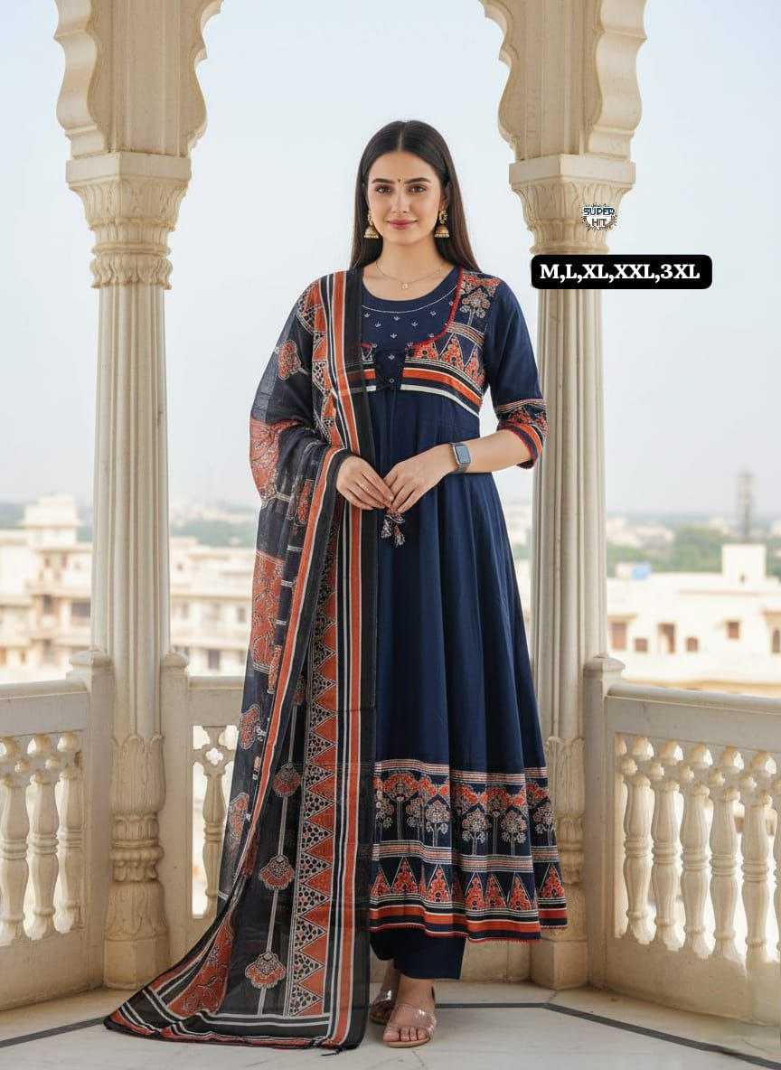 Ynf Cotton KESH536 festive Kurti Wholesale Festive Kurtis Anarkali Kurtis Embroidered Kurtis Manufacturer- Kapda Export
