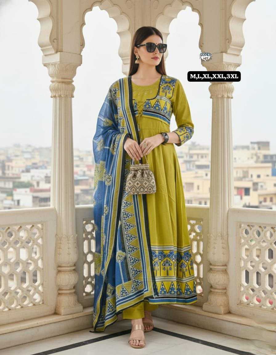 Ynf Cotton KESH536 festive Kurti Wholesale Festive Kurtis Anarkali Kurtis Embroidered Kurtis Manufacturer- Kapda Export