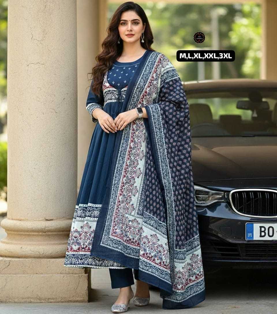 Ynf Cotton KESH536 MUNNI Kurti Wholesale Festive Kurtis Anarkali Kurtis Embroidered Kurtis Manufacturer- Kapda Export