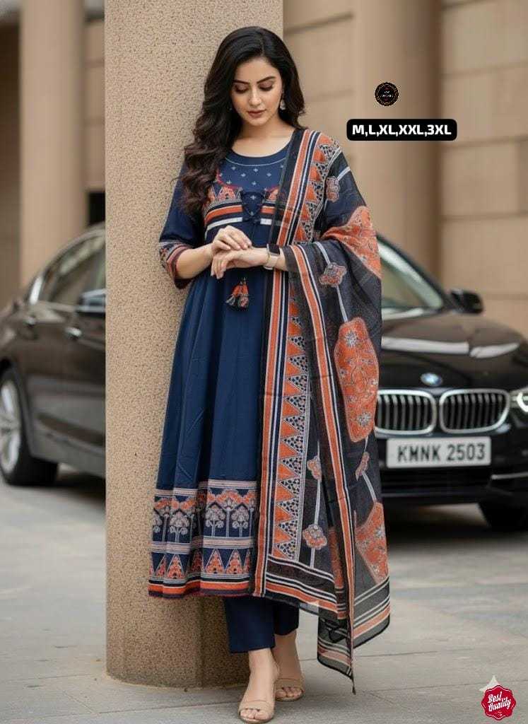 Ynf Cotton KESH536 MUNNI Kurti Wholesale Festive Kurtis Anarkali Kurtis Embroidered Kurtis Manufacturer- Kapda Export