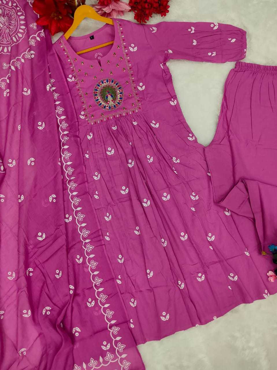 Ynf Cotton KESH536 MUNNI Kurti Wholesale Festive Kurtis Anarkali Kurtis Embroidered Kurtis Manufacturer- Kapda Export