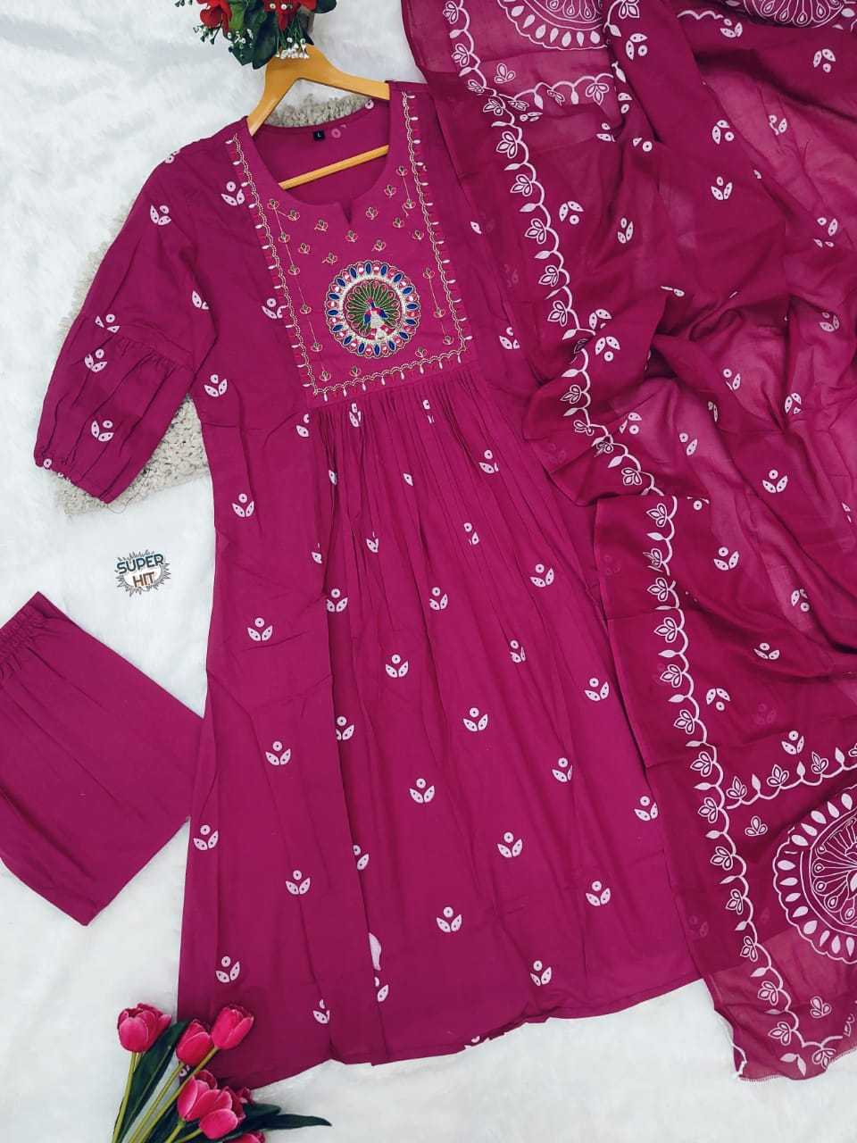 Ynf Cotton KESH536 MUNNI Kurti Wholesale Festive Kurtis Anarkali Kurtis Embroidered Kurtis Manufacturer- Kapda Export