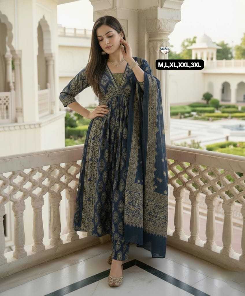 Ynf Cotton KESH536 PARUL Kurti Wholesale Festive Kurtis Anarkali Kurtis Embroidered Kurtis Manufacturer- Kapda Export