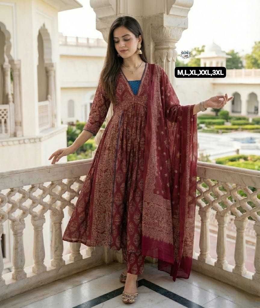 Ynf Cotton KESH536 PARUL Kurti Wholesale Festive Kurtis Anarkali Kurtis Embroidered Kurtis Manufacturer- Kapda Export