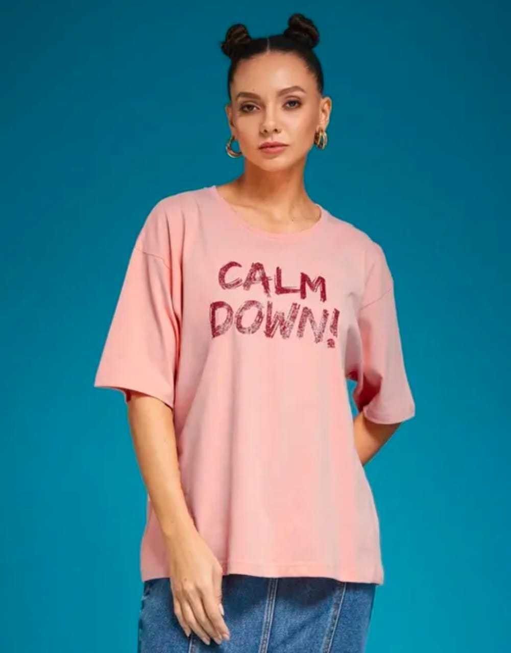 Ynf Cotton KESH544 CALM DOWN Western Wears Wholesale Tops One Piece Dress Women Shirts Manufacturer- Kapda Export