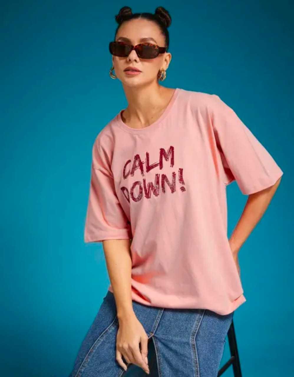 Ynf Cotton KESH544 CALM DOWN Western Wears Wholesale Tops One Piece Dress Women Shirts Manufacturer- Kapda Export