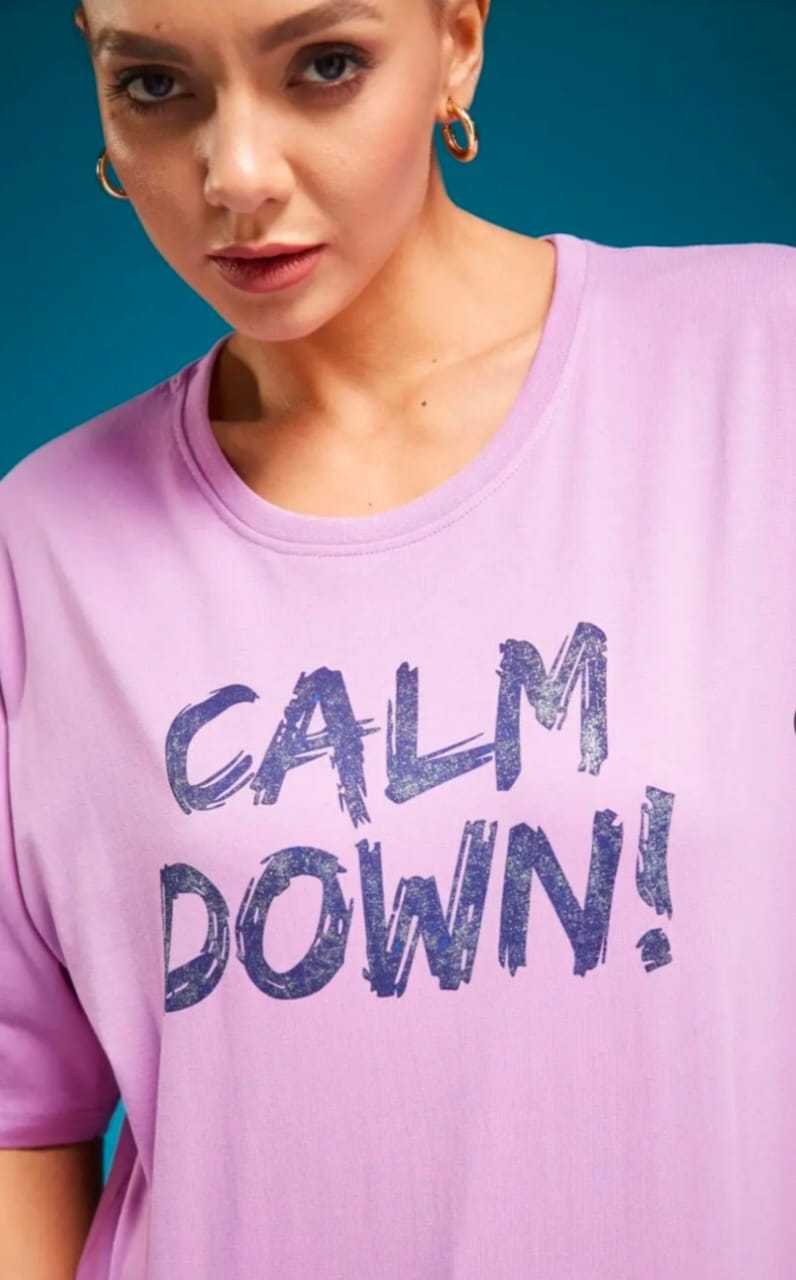 Ynf Cotton KESH544 CALM DOWN Western Wears Wholesale Tops One Piece Dress Women Shirts Manufacturer- Kapda Export