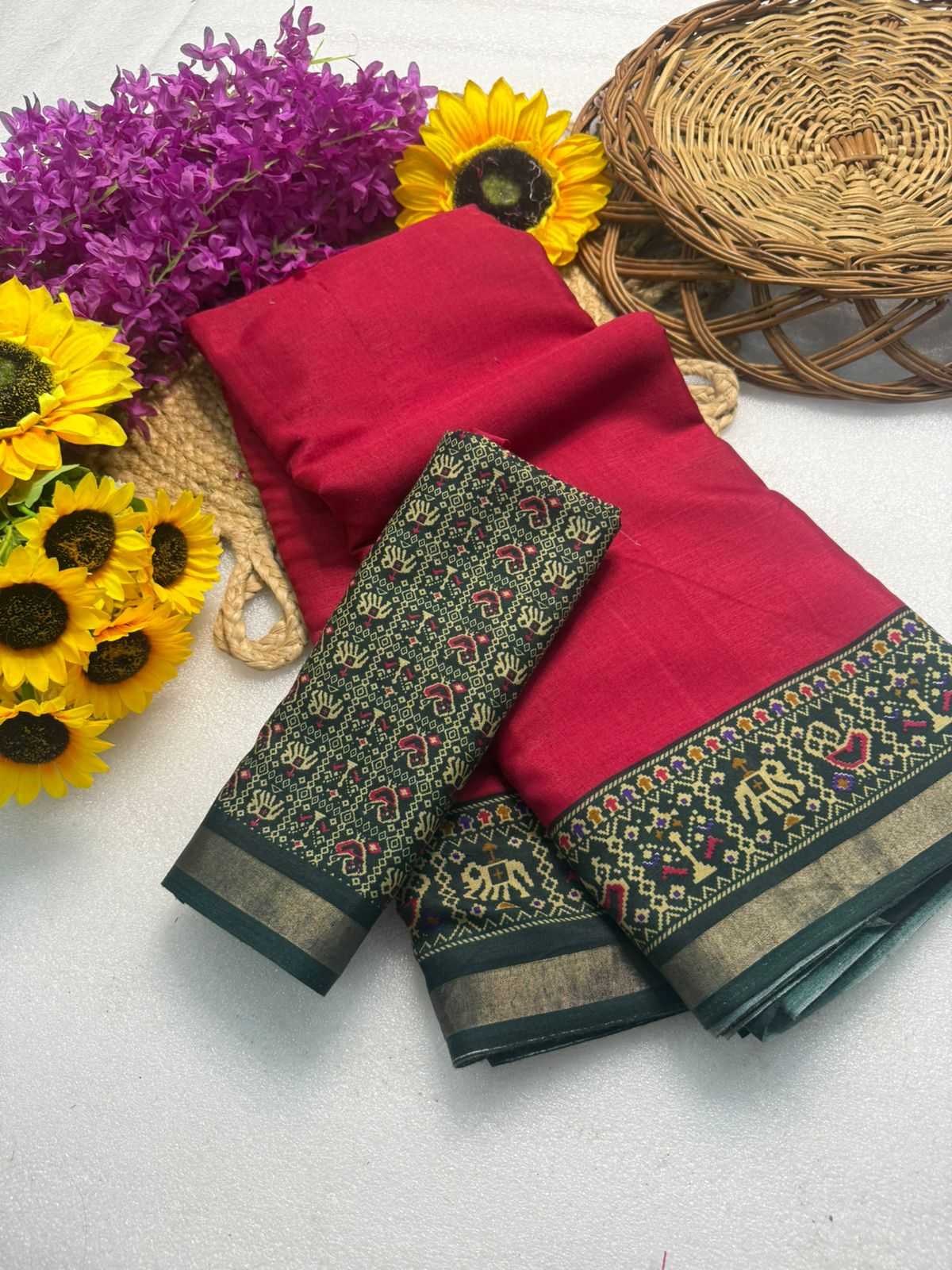 Ynf Cotton KESH576 presant Sarees Wholesale Cotton Linen Sarees Bandhani Bandhej Sarees Ikkat Saree Manufacturer- Kapda Export